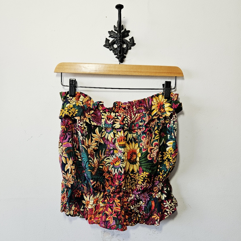 Anthropologie Maeve Floral Strapless Tube Top – Multicolor | Size S